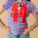 44 Striped Vintage Tee | Hazy Orchid Combo
