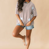 Starstruck Stripe Top | Brown Blue