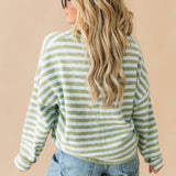 Piper Stripe Cardigan | Matcha