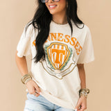 Tennessee Vols Stripe Crest Thrifted Tee