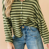 Piper Stripe Cardigan | Olive