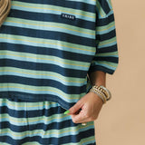 Striped Boxer Short | Deep Sea Blue