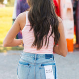 Reversible Stripe Tank Top | Icy Pink
