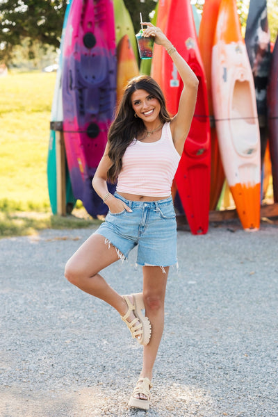 Reversible Stripe Tank Top | Icy Pink Lexi Jade's Boutique