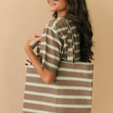 Canvas Stripe Boat Bag | Tan Lines