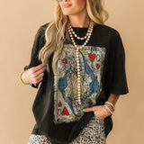 Queen Card Oversized Graphic Tee | Black