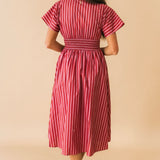 Autumn Avenue Stripe Midi Dress | Mauve