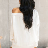 Off The Shoulder USA Flag Sweater