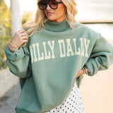 Dilly Dally Mock Neck Pullover | Green