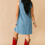 Off To The Races Denim Dress | Horsebit Accent