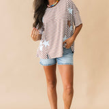 Starstruck Stripe Top | Brown Blue