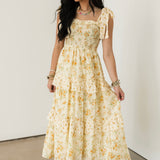 Sunshine Floral Midi Dress | Yellow