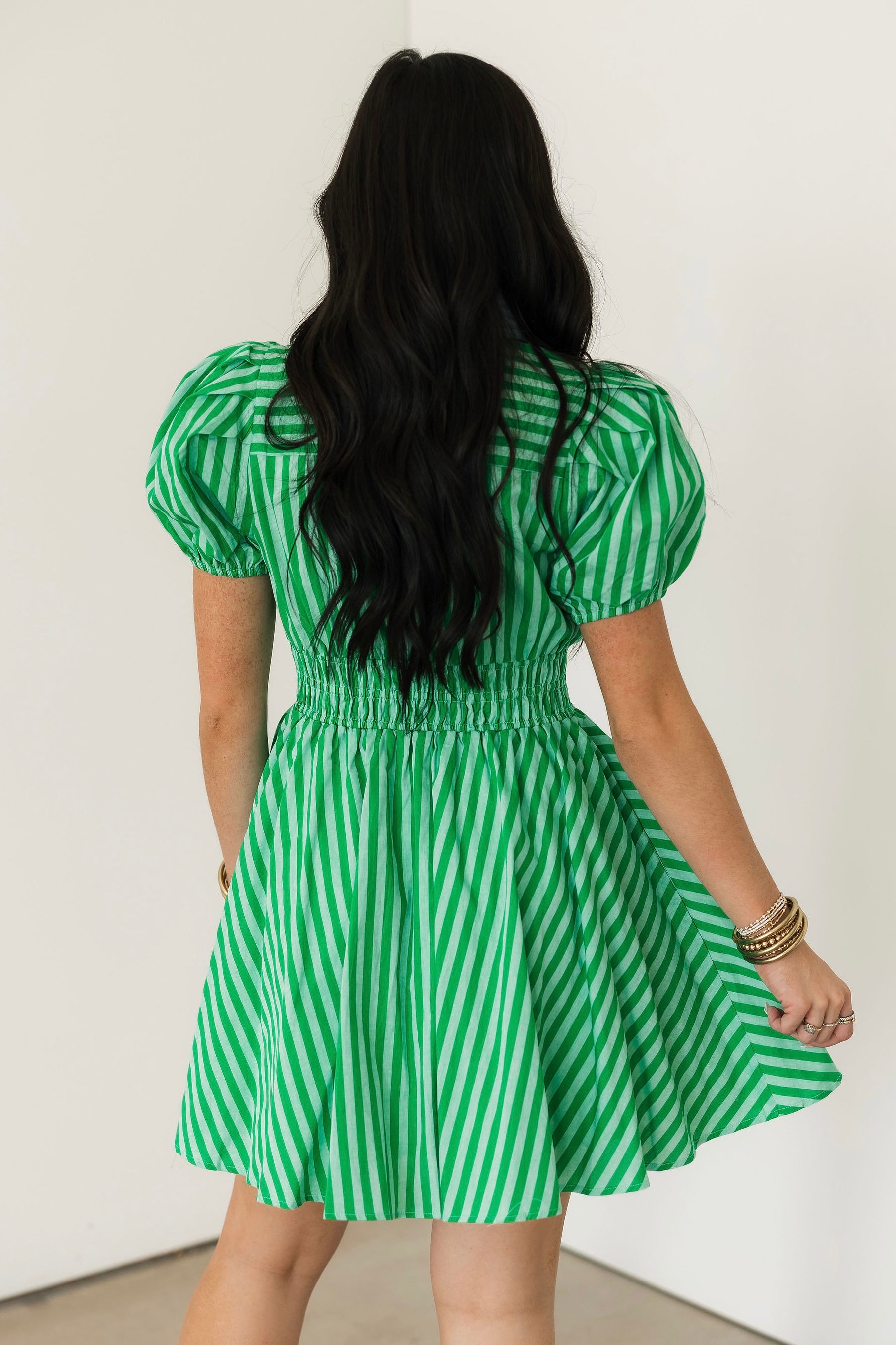 Boardwalk Striped Mini Dress | Green Lexi Jade's Boutique