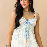 Blue Blooms Midi Dress