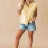 Piper Cardi Vest | Yellow Stripe
