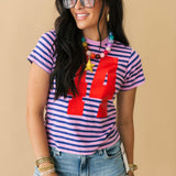 44 Striped Vintage Tee | Hazy Orchid Combo