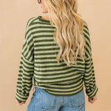 Piper Stripe Cardigan | Olive