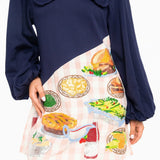 Navy & Pink Gingham Colorblock Thanksgiving Meal Collar Dress | Queen Of Sparkles