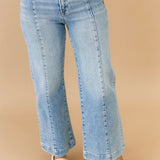 High Rise Front Seam Wide Leg Jean | Light