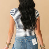 Most Wanted Striped Cardi | Navy White