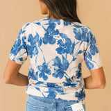 Seasonal Shift Floral Sweater Top | Blue