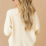 Button Down Sweater Top | Lemon Cream