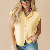 Piper Cardi Vest | Yellow Stripe