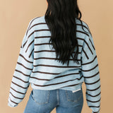 Piper Stripe Cardigan | Blue Brown