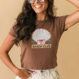 Sun Your Buns Slim Ringer Tee | Chocolate