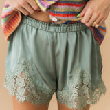 Lace Trim Short | Sage