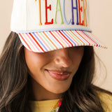 Teacher Stripe Trucker Hat