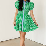 Boardwalk Stripe Mini Dress | Green