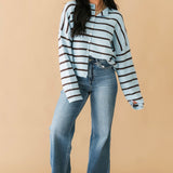Piper Stripe Cardigan | Blue Brown