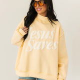 Jesus Saves Mock Neck Sweatshirt | Butter