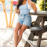 Reversible Stripe Tank Top | Serene Blue