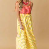 Sundrift Midi Dress - Pink Yellow