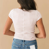 Most Wanted Striped Cardi | Mauve Ivory