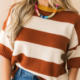Class Act Stripe Sweater | Rust & Ivory