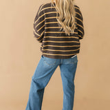 Piper Stripe Cardigan | Brown Golden