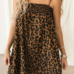 Leopard print mini dress with square neckline and adjustable straps — Lexi Jade's Funky + Fun collection