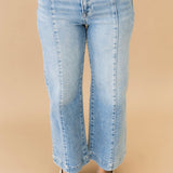 High Rise Front Seam Wide Leg Jean | Light