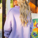 Dilly Dally Mock Neck Pullover | Lavender