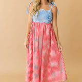 Sundrift Midi Dress - Blue Red
