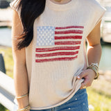 USA Flag Sweater Vest