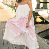 The Harli Lace Tiered Midi Dress