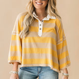 Auggie Tee | Oat Latte/Yellow Fin