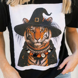 Jewel Collar Tiger Witch Patch Tee