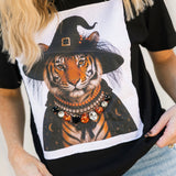 Jewel Collar Tiger Witch Patch Tee