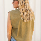 Duck Rhinestone Collar Muscle Tee