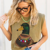 Duck Rhinestone Collar Muscle Tee